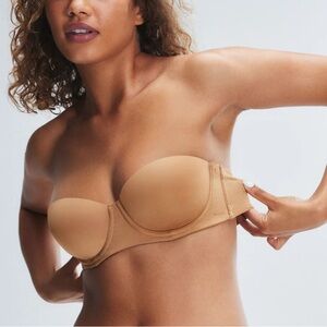 NWT, Savage X Fenty, NEW MICROFIBER STRAPLESS BRA, Sweet Latte Nude